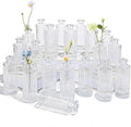 Glass Bud Vases Set of 20, Living Bud Vases, Small Bud Vase in Bulk, Mini Flowers Vases for Centerpiece, Vintage Decorative Vase Set for Table Decorations, Wedding Reception, Home Decor (Clear)