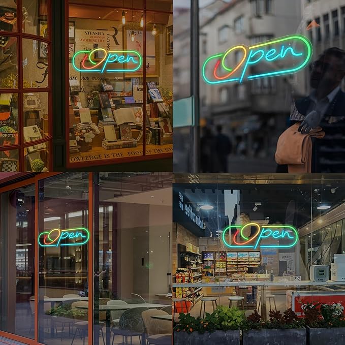 Ineonlife Open Neon Sign, Dream Colorful Open Controller Neon Light for Wall Display Sign Walls Window Door Bar Shop Coffee Salon Hotel Store with Remote Control & APP Control & USB Button Control