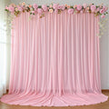 10ft x 10ft Peach Pink Backdrop Curtains, Wrinkle-Free Sheer Chiffon Fabric Photo Backdrop Drapes for Wedding Arch Party Ceremony Stage Photography Decorations