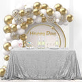OQSQ Silver Sequins Tablecloth 60x102 inch, Sparkly Glitter Table Cover for Wedding Birthday Party Prom Decorations