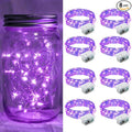 8 Pack Purple Fairy Lights 7Ft 20 LED Twinkle String Lights 3 Modes Battery Operated Waterproof Firefly Starry for Mason Jar Party Wedding Christmas Valentines Day Table Centerpieces