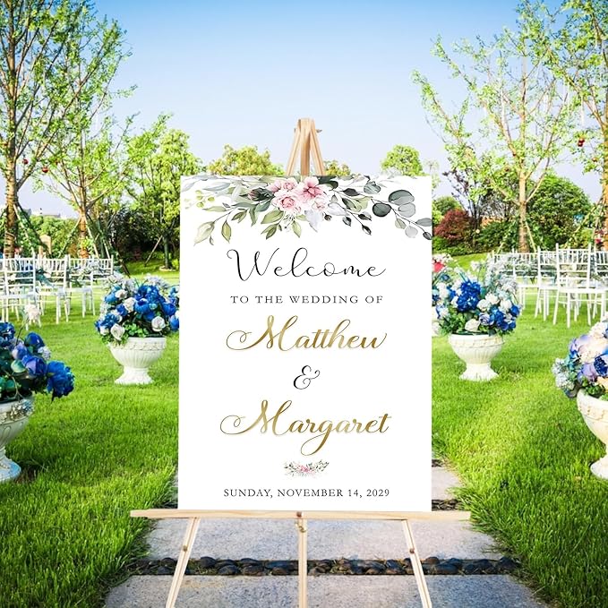 Welcome To Our Wedding Sign, Wedding Signs For Ceremony And Reception, Wedding This Way Sign Outdoor, Wedding Welcome Sign Stand, Rustic Wedding Decorations For Ceremony