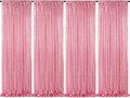 Backdrop Curtain Drapes 4 Pieces 2FTx8FT Blush Pink Wedding Backdrop for Bridal Shower Brithday Party Decor