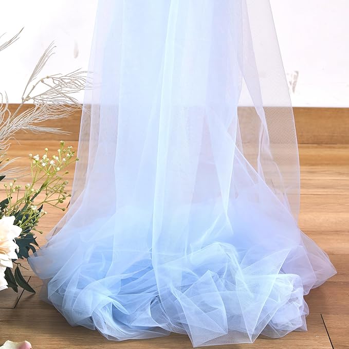Baby Blue Tulle Backdrop Curtain for Baby Shower Boys Birthday Party Baby Blue Sheer Backdrop Curtains Drapes for Parties Photoshoot Background Decorations 2 Panels 5ft X 8 ft