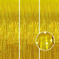 3 Pack Gold Foil Fringe Curtain,Birthday Backdrop Bachelorette Party Decorations 3.28X6.56 Feet Streamer Curtains for Parties Wedding Engagement Shower Graduation Decor