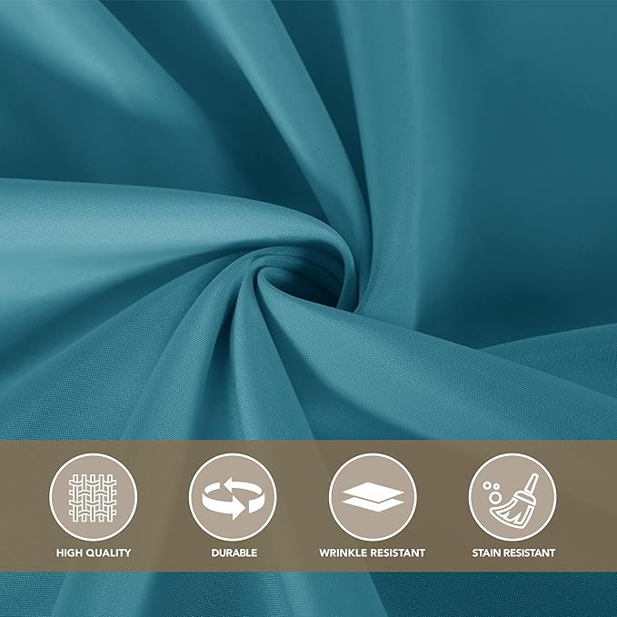 sancua Square Tablecloths 54x54 Inch - Teal Fabric Table Cloth for Square or Round Tables, Washable Polyester Table Cover for Dinner, Holiday Party, Decorative Display Tables