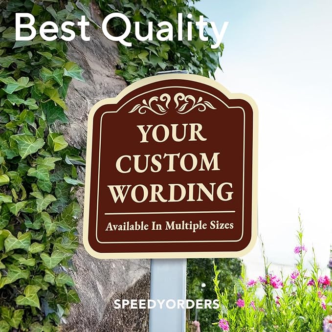 Custom Decorative Outdoor Metal Sign - Personalized Aluminum Sign Made In USA, Waterproof Design 1 Red Brick 8x8 In