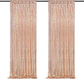 Backdrop Curtain Drapes 2 Panels Rose Gold Party Sequin Background 2FT x 8FT Wedding Ceremony Birthday Decorations Shimmer Fabric