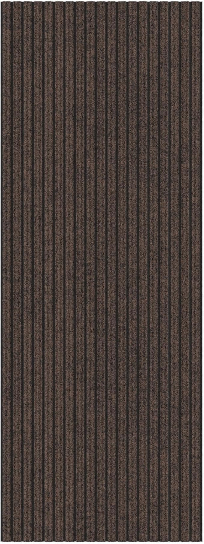 Ottomanson 2' x 5' Hallway Runner with Scraper Pile Extra Durable Non-Slip Rug Mat for Indoor & Outdoor Use - Ideal for Kitchen, Entryway, Patio & Garage - High-Traffic Carpet, Brown