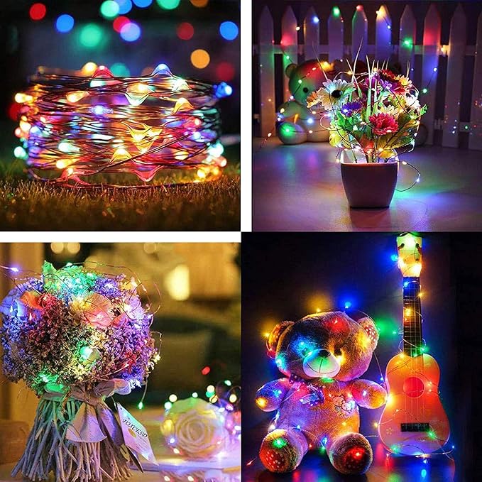 ZNYCYE 50 LED Fairy Lights with Timer, 6 Pack 8.2 Ft 8 Modes Battery Operated String Lights, Multi-Color for DIY Wedding Bedroom Mason Jar Vases Table Party Christmas Decoration