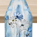 Daisy Floral Table Runner, Spring Seasonal Summer Wild Flower Rustic Country Farmhouse Table Center Decor for Home Kitchen Dining Patio Holiday Party Indoor Outdoor Table Decorations, 13"x108" Inch