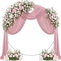 Wedding Arch Draping Fabric 29" x 19Ft Sheer Drapes for Backdrop Wedding Ceremony Reception Ceiling Decor Curtain Baby Bridal Shower Decoration (Dusty Rose, 3 Panels)