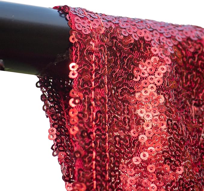 JYFLZQ Burgundy Sequin Backdrop Curtains 6ft x 8ft 1 Panel Glitter Photo Booth Backdrops Sparkly Photography Background Drapes for Parties Wedding Bridal Showers