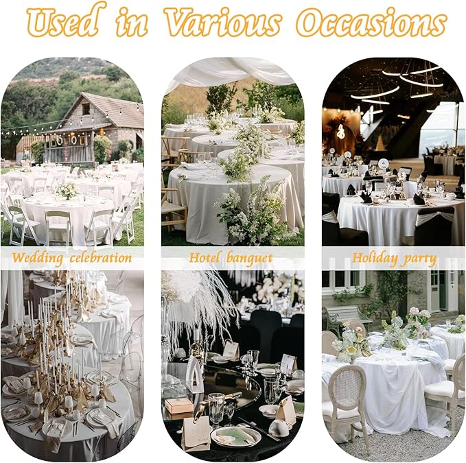 KKJIAF 1 Pack Round Table Cloths 90 Inch, Gold Overlay Round Satin Table Cover, Silky Satin Dining Tablecloths for Wedding Buffet Parties Banquet Decoration
