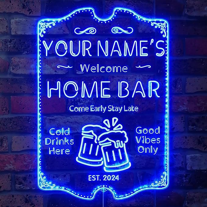 ADVPRO Personalized Your Name Home Bar RGB Dynamic Glam LED Sign - Cut-to-Edge Shape - Smart 3D Decoration - Multicolor Signage st06s32-fnd-p11a-tm-c