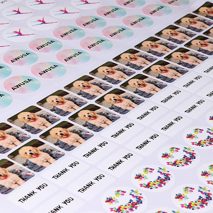 Custom Stickers Personalized Labels - Customized Stickers with Any Design Image Logo Text,Custom Thank You Label Stickers,Custom Stickers for Business Logo,100 Labels (Flower,2"x2")