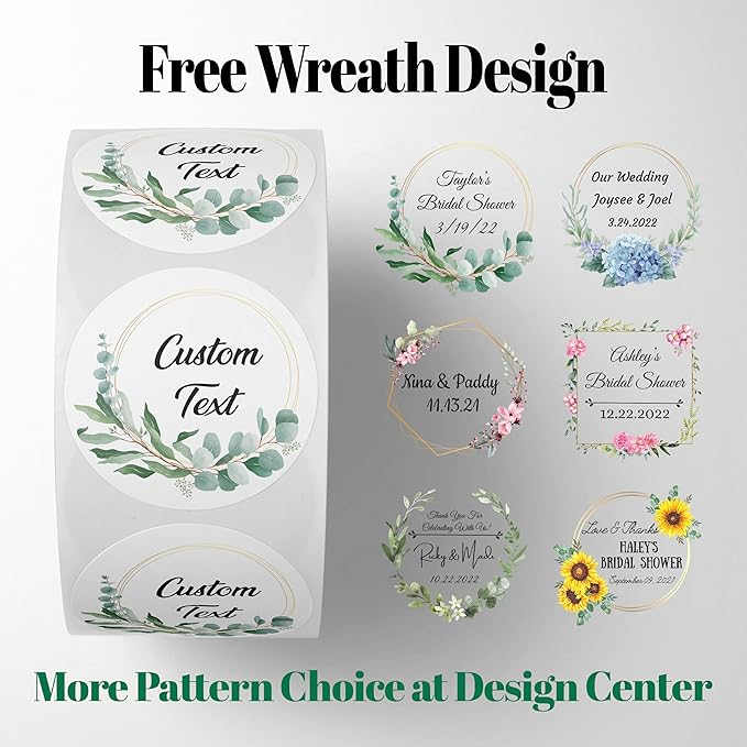 150 Custom Circle/Square BOPP Roll Labels- Personalized Stickers for Business Logo, Party, Wedding Favor, Baby Shower-Any Design Text + Image, Matte/Gloss Finish (4 * 1.5 Inch)