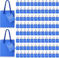 Sherr 100 Pack Mini Gift Bags Bulk, 4 x 2.75 x 4.5 Inches Paper Bags with Tags, Extra Small Paper Gift Boxes with Handles for Birthday, Party Favors, Weddings, Small Business(Blue)