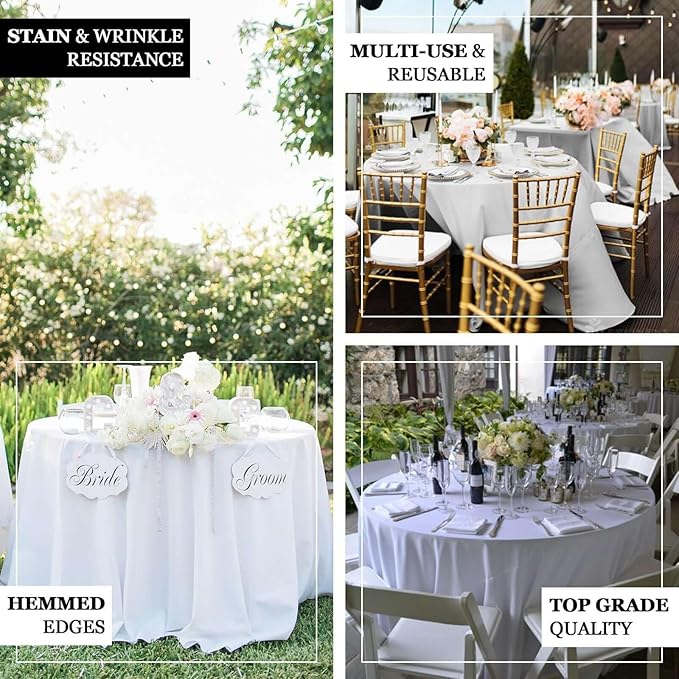 Efavormart Round Tablecloth, 108 Inch Stain & Wrinkle Resistant Washable Table Cloth, Decorative Polyester Fabric Table Cover for Banquet, Wedding, Dining- Lime Green