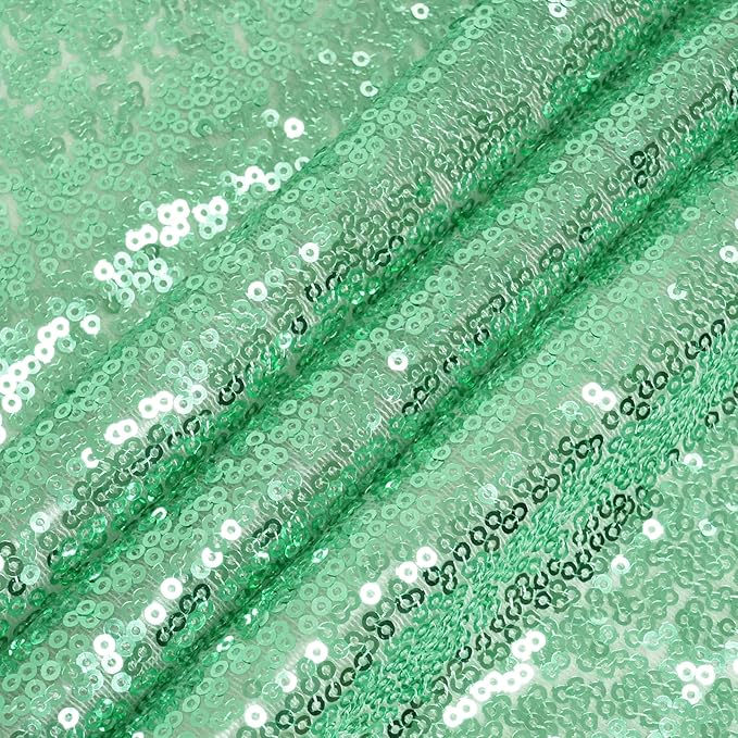 Eternal Beauty Mint Green Sequin Backdrop, 8x8 Ft Glitter Background Curtains for Shimmer Photography Party Wedding Birthday Back Drop Decor