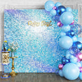 Qcity Rainbow Blue Shimmer Wall Backdrop 36PCS, Black Back Not See-Through Design, Square Sequin Glitter Backdrop Panel, Perfect for Outdoor Events, Birthdays, Wedding and Party Decoration