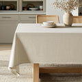 MIULEE Natural Linen Cottton Table Cloth Rectangle Tablecloth Waterproof Spillproof Cross-Star Textured Table Cltoth Decorative Farmhouse Style for Dining Party Weddings 52x70 Inch