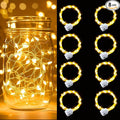 pozzolanas 8 Pack Warm White Battery Operated String Lights - 7ft Waterproof Fairy Lights with 20 LEDs for Home, Mason Jar, Party, Wedding, Halloween, Christmas Decorations