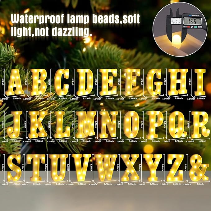 Light Up Letters L,LED Sign Marquee Letters 26 Alphabet for Party Birthday Name,Wedding,Christmas Decorations,Personalized Name Sign Letter for Centerpieces Table and Wall Decor