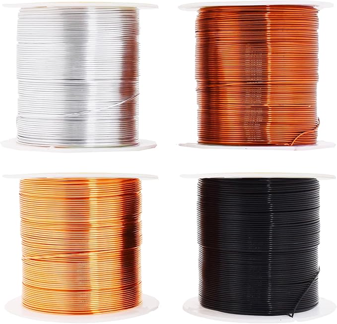 Mandala Crafts 20 Gauge Anodized Aluminum Craft Wire for Jewelry Making - 400 FT Colored Flexible Neutral Combo Wire - Bendable for Bonsai Armature Crafting Sculpting