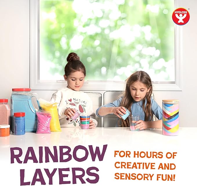 Hygloss Colored Sand for Craft – 6 Assorted Colors Bags – 3 lb– Vibrant Colorful Fine Sensory Play Sand Art Kits for Kids – Classroom Activities for Children 3 4 5 6 7 8 9 10 11 12 – Safe for Ages 3+