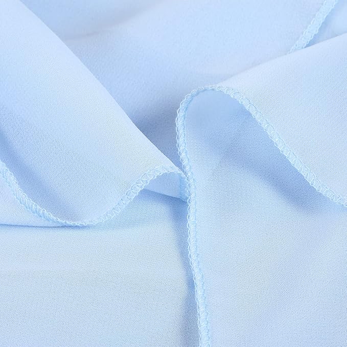 Baby Blue Table Skirt for Birthday Party14ft Rectangle or Round Chiffon Table Skirt for Boy Gender Birthday Mermaid Theme Party Decoration