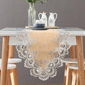 Vintage Lace Dining Table Runner, 72 Inches Macrame Coffee Table Runners for Kitchen Home Christmas Party Decorations (16x72 inch,Beige)