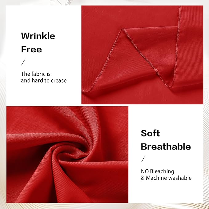 VOK Red Wedding Arch Draping Fabric Chiffon Fabric, 29in x 18Ft 2 Panels Sheer Chiffon Outdoor Curtain for Wedding Ceremony Birthday Party Decoration (Red,2 Panel)