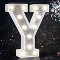 Pooqla Light Up Letters, LED Marquee Letters for Silver Birthday Decorations, Battery Powered Night Light Teenager Girl Room Decor, Gift for Girls Boys Wedding Bedroom Christmas Party Decor, Letter Y