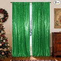 Poise3EHome Green Sequin Backdrop Curtain, 2 Panels 2FTx8FT Glitter Background for Party Halloween Birthday Party Baby Shower Wedding Christmas Thanksgiving Holiday Festival Decor