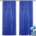 Navy Blue Sequin Backdrop Curtain 2 Pieces 2FTx8FT Glitter Photography Backdrop for Party Wedding Birthday Christmas Decorations