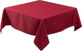 Biscaynebay Textured Fabric Christmas Square Table Cloth 70x70 Inch, Red Water Resistant Spill Proof Tablecloths for Dining, Kitchen, Wedding and Parties, Machine Washable