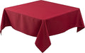 Biscaynebay Textured Fabric Christmas Square Table Cloth 90x90 Inch, Red Water Resistant Tablecloths for Dining, Kitchen, Wedding and Parties, Machine Washable