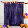 Eternal Beauty Purple Sequin Backdrop, 5x7 Ft Halloween Glitter Background Curtains for Shimmer Photography Party Wedding Birthday Back Drop Decor