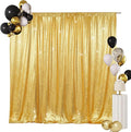 SquarePie Sequin Backdrop Curtain Not See Through Background for Wedding Party 7FT x 7FT Gold