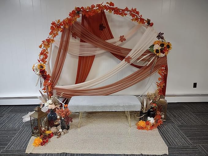 Wedding Arch Draping Fabric Backdrop 2 Panel 30" x 19Ft White Arch Drapes Curtains for Wedding Reception Sheer Tulle Backdrop Curtain for Ceremony Birthday Party Arbor Ceiling Decorations