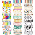 TaoBary 33 Rolls Holiday Plaid Washi Tape, 15 mm Seasonal Washi Tape Set Bohemian Colorful Vintage Cute for Card Wrapping Craft(Rainbow Style)
