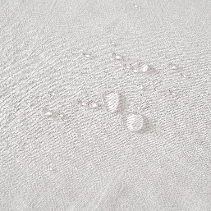 MIULEE White Linen Cotton Blend Tablecloth Rectangle, Luxury Waterproof Stain Resistant Durable Farmhouse Oblong Table Cloth for Dining Party Christmas Weddings Birthday Picnic Events, 52 x 84 inch