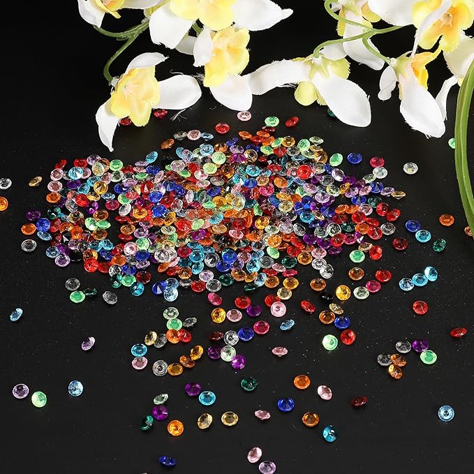 PATIKIL 10000 Pcs Wedding Table Scatter Confetti Crystals 4.5mm Acrylic Diamonds Vase Fillers Gems for Table Centerpiece Decorations Party Vase Beads, Orange Red