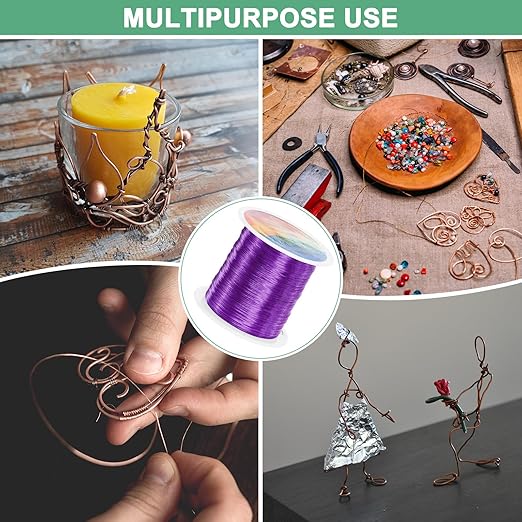 0.3mm Jewelry Wire, 28 Gauge 328FT Craft Wire Copper Beading Wire for Jewelry Making/Planting/Weaving/DIY Crafting, Soft Metal Wires [100M, Purple]