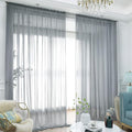 Window Light Gray Sheer Curtains 63 Inches Long 2 Panels Sheer Curtain Basic Rod Pocket Panel for Bedroom Children Living Room Yard Kitchen (Light Gray, 52" W x 63" L | 2 pcs)