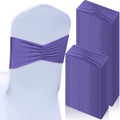 Moukeren 100 Pcs Spandex Chair Sashes Bows Bands Slider Sashes for Chair Covers Elastic Bands Ties Ribbon Decorations for Wedding Party Events Ceremony Birthday Banquet(Lavender Purple)