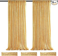 Gold Sequin Backdrop Curtain Drapes - Glitter Gold Curtains 6 Pieces 2ftx8ft Wedding Background Party Stage Birthday Decorations