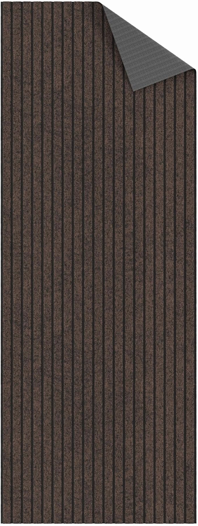 Ottomanson 2' x 5' Hallway Runner with Scraper Pile Extra Durable Non-Slip Rug Mat for Indoor & Outdoor Use - Ideal for Kitchen, Entryway, Patio & Garage - High-Traffic Carpet, Brown