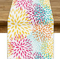 Abstract Flowers Table Runner, Chrysanthemum Dahlia Vintage Modern Colorful Spring Summer Elegant Table Runner for Party Kitchen Dining Living Room Laundry Room Decor, 13x120 Inch